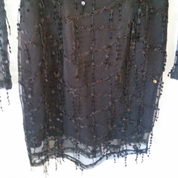 Pretty Little Thing black dangly sequin dress - Picture 5 of 9